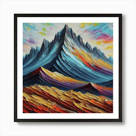 Abstract Mountain Painting Art Print