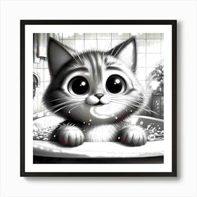 Feline Cat Creative Artwork Illustration 80 Art Print