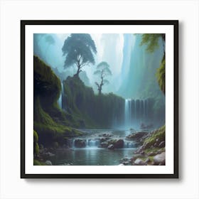 Waterfall In The Forest 1 Art Print