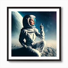 Woman In Space Art Print