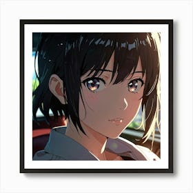 Anime Girl In Car Art Print