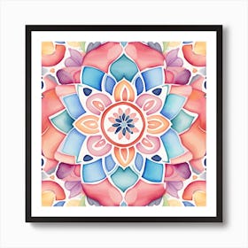 Watercolor Floral Pattern 2 Art Print