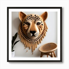 Cheetah Head Bohemian Wall Art Art Print
