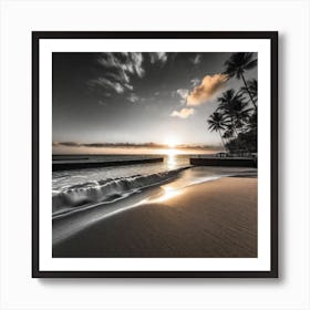 Sunset On The Beach 806 Art Print