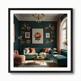 Floral Living Room Art Print