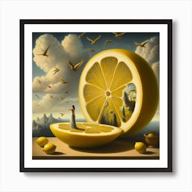Slice Of Lemon Art Print