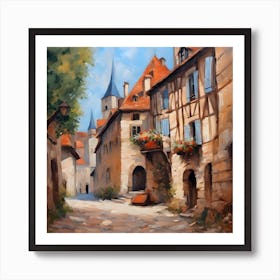 French Medieval Town Art Print