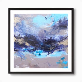  Blue Ocean Abstract Painting 1 Square Art Print