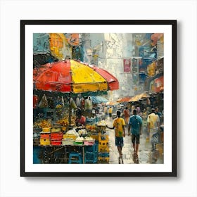 Asian Market,Abstract Expressionism, Minimalism, and Neo-Dada Art Print