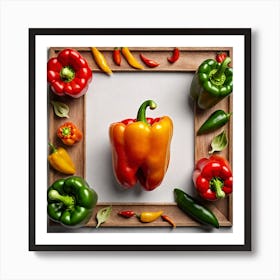 Frame Of Peppers 2 Art Print