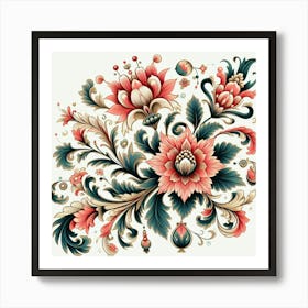 Russian Floral Design Art Print