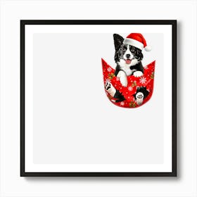 Funny Border Collie Christmas Pocket For Collie Dog Lovers Art Print