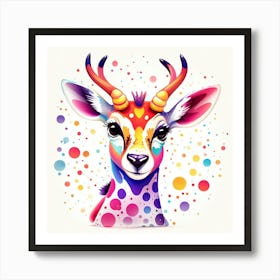 Colorful Deer Art Print