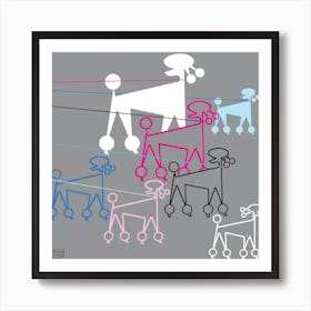 Poodles Square Art Print