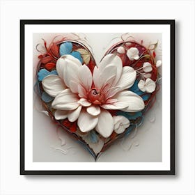 Heart Of Flowers 1 Art Print