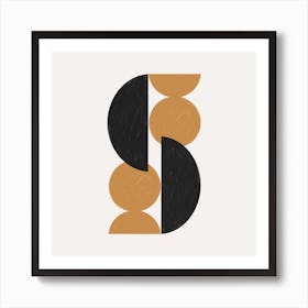 Mcm Black And Brown Square Art Print