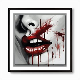 Bloody Lips Art Print