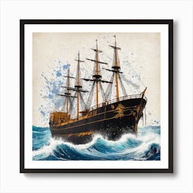 Ship In The Sea 1 Art Print