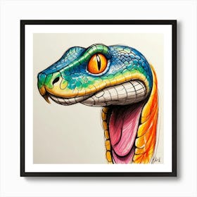 Head Of A Snake Art Print