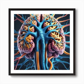 Human Brain 3d Illustration 1 Art Print