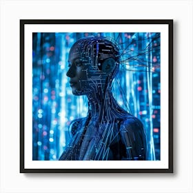 An Avant Garde Representation Of An Advanced Cyber Intelligence System Entwined With Concepts Of Me Art Print