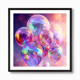 Colorful Balloons In The Sky Art Print