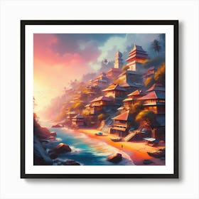 Beachside Village 14 Art Print