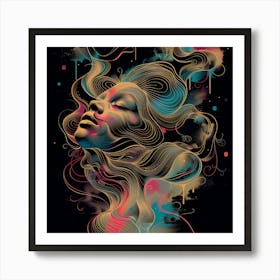 Abstract, Face, Psychedelic, Artwork Print. "Organised Chaos" Art Print