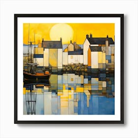 Sunset At The Harbour 1 Art Print