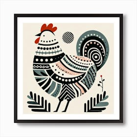 Scandinavian style, Chicken 3 Art Print