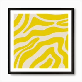 Abstract Lines And Shapes - zebra yellow Art Print