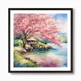 Japanese Sakura In Island 2 Art Print
