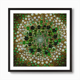 Gold And Green Square Art Print