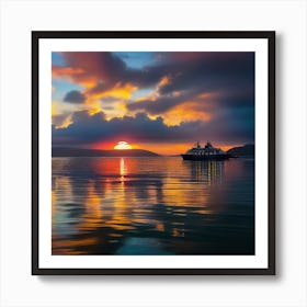 Sunset On A Cruise Ship 15 Art Print