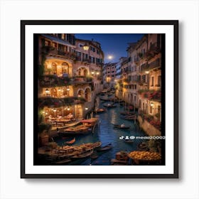 Venice At Night Poster