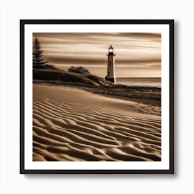 Photograph - Lighthouse At Dusk Art Print