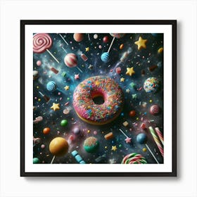 Donuts In Space Art Print