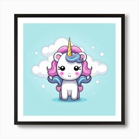 Cute Unicorn 408 Art Print