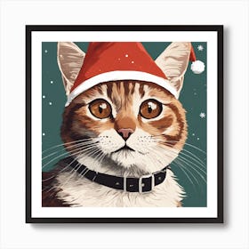 Santa Cat 1 Art Print