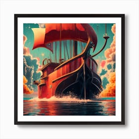 Ship In The Sky 1 Art Print