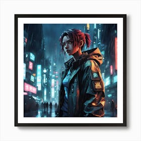 Cyberpunk Girl Art Print