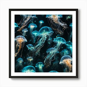 Jellyfish In The Sea Art Print