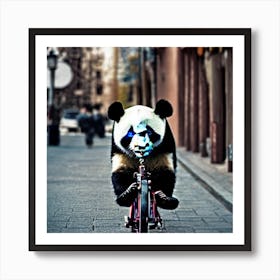 Panda Bear On Bike Art Print