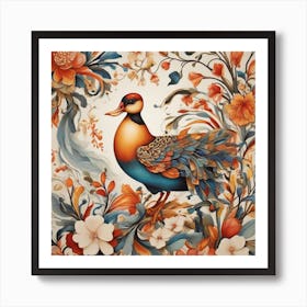 Bird In A Flower Art Print