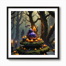 Pumpkins In The Woods Art Print