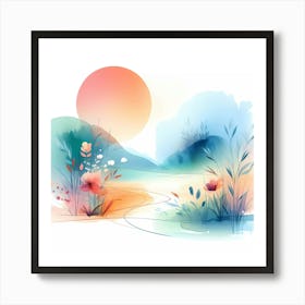 Watercolor Landscape 15 Art Print