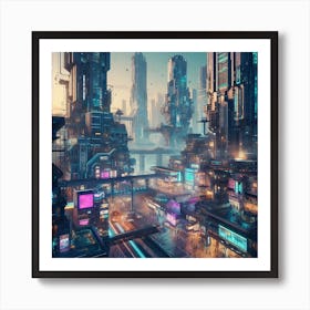 Bustling Horizons Art Print