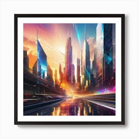 Futuristic City 81 Art Print