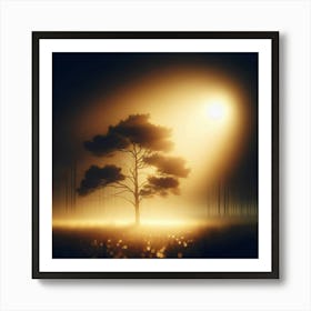 Lone Tree In The Fog 1 Poster