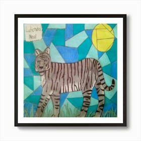 A Gray Tiger Art Print